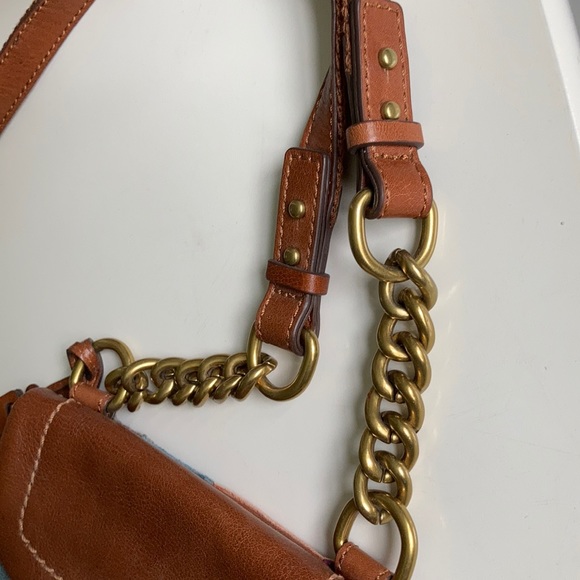 NWOT Fossil Leather & Suede Multi Patchwork Purse - Picture 4 of 7